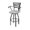 Holland Bar Stool Co Jackie with Arms 30 in. Swivel Bar Stool with Black Wrinkle Finish and Graph Alpine Seat 415 - alternate 1